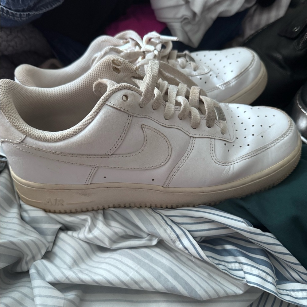 White Air Force Ones size 10 ladies
